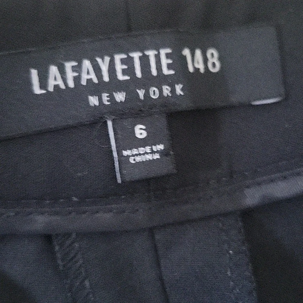 Lafayette 148 New York Black Stretch Wool Trousers Size 6 - Picture 3 of 7